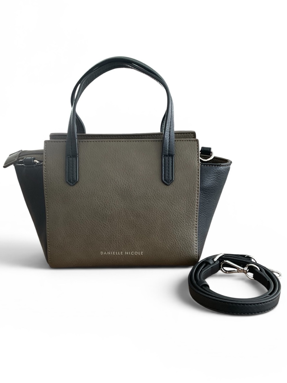 DANIELLE NICOLE Olive and Black Structured Satchel with Crossbody Strap NWOT